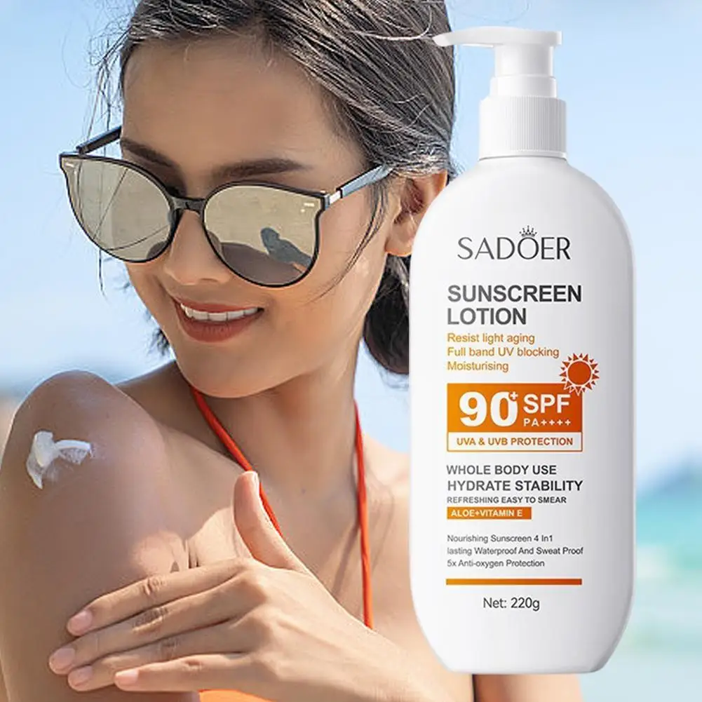 SADOER Facial Sunscreen Cream SPF 90 Body Protector Moisturizing Original Lotion UV Body Facial Solar Protection Sun Sunblo E1H1