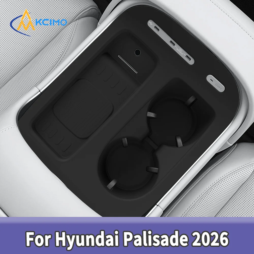 

Центральная консоль, подстаканник для воды, лоток для Hyundai Palisade 2026, нескользящий коврик, органайзер для хранения, внутренняя защитная накладка, аксессуар