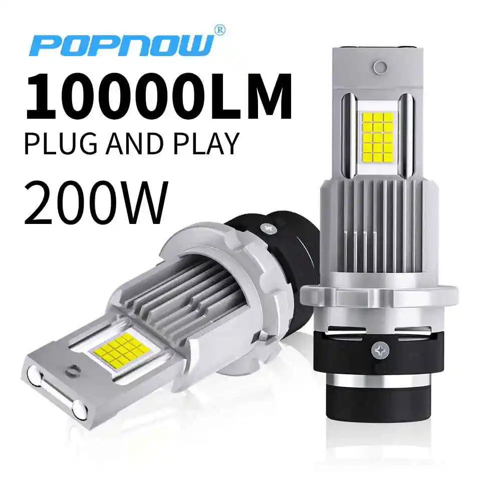 

2PC D2S D4S 1:1 Led Headlight HID Kit Xenon LED Bulb Retrofit Kit 200W Plug and Play D2R D4R Car Lamp Auto Light CSP CANbus