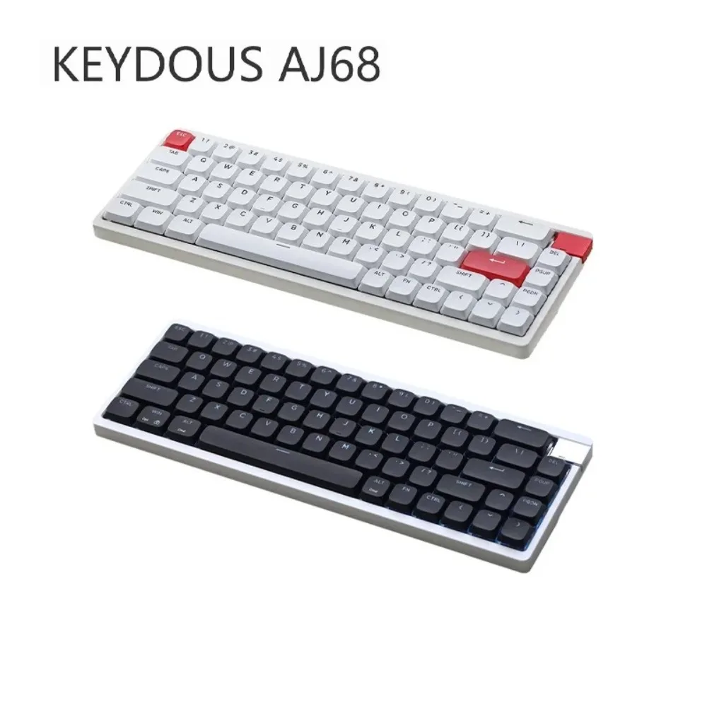 

Keydous AJ68 Mechanical Keyboard Tri-mode Wireless Low Profile Hot-Swap Office Keyboards Portable Custom Gaming Accessories Gift