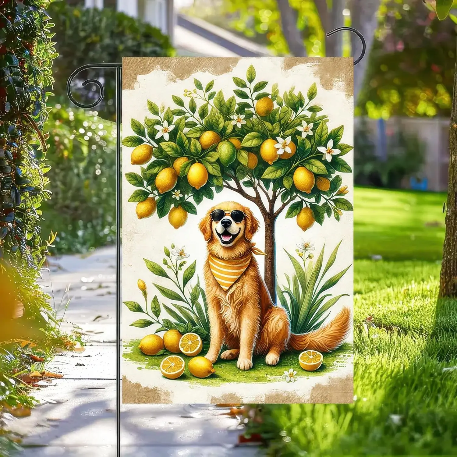 Spring Garden Flag Double Sided 12x18 Inch Welcome Spring Summer Garden Flag Small Golden Retriever Dog Garden Yard House Fl zzo