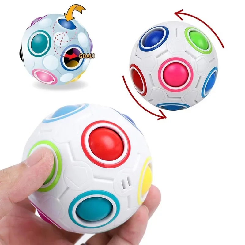 

Football Magic Cube Antistress Cube Rainbow Puzzles Ball Educational Fidget Toys Learning Toys Adult Kids Stress Reliever Toy