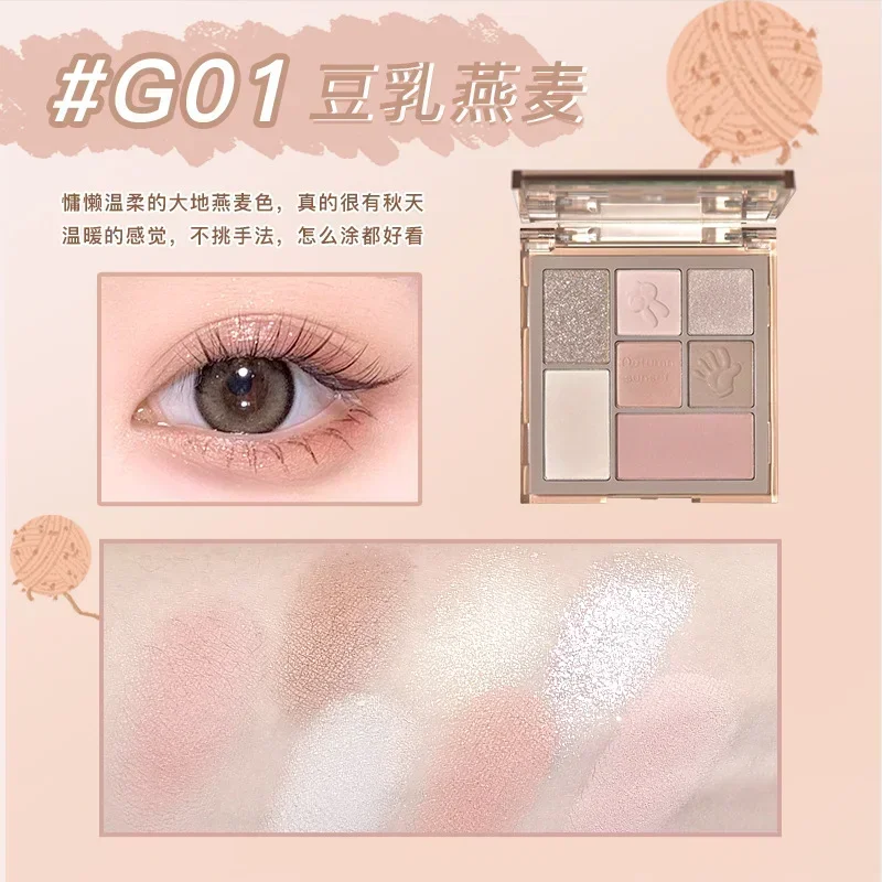 Gogotales Whisper Book 7-Farben-Lidschatten-Palette Blush Highlighter 2-in-1 Matte Shimmer Pearlscent Langanhaltende Make-up-Kosmetik