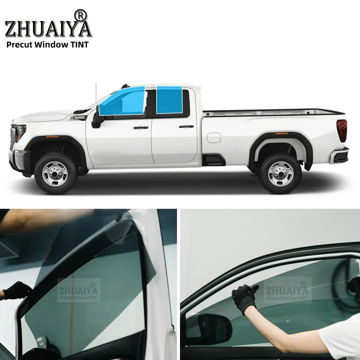 Precut Car Removable Window Tint Film Front Two Door Windows Tint For GMC Sierra 2500 3500 2 DR PICKUP EXT 2019-2025