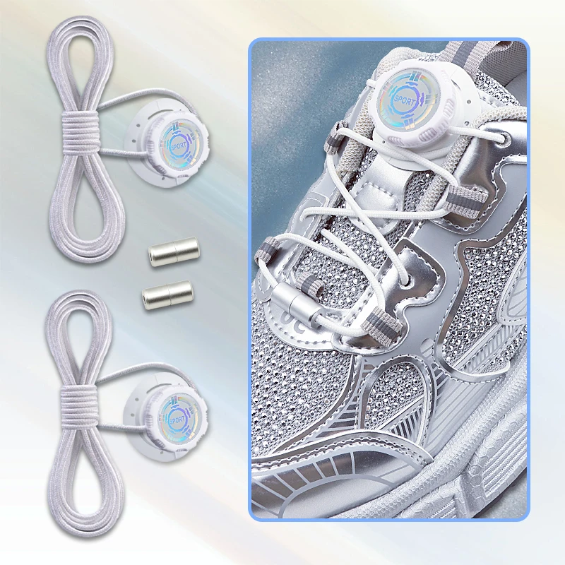 Swivel Buckle Laces Install simple Automatic Shoelaces Without ties unisex Thick Rope Tennis Sneakers Shoelace Shoe Accessories