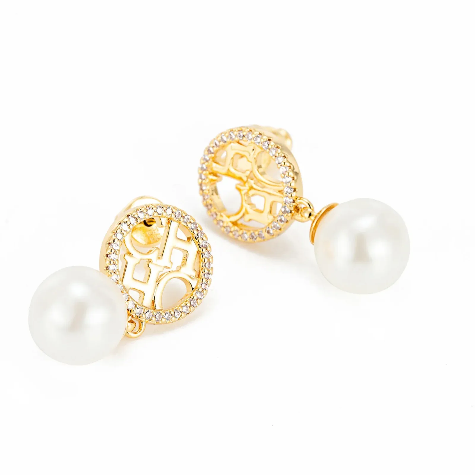 CH Solid Color Earrings High-end High Quality Fashion Design Creative Trend Style Royal Gift Pearl Earrings