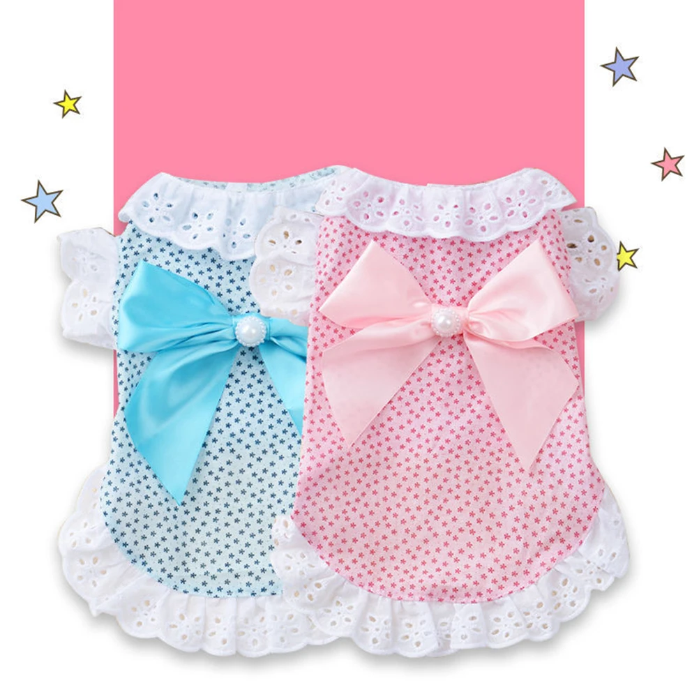 

Stylish Pink Dog Skirt Bow Lace Breathable Comfortable Dog Clothes for Autumn Winter Outdoor Party Pet Costume Xl