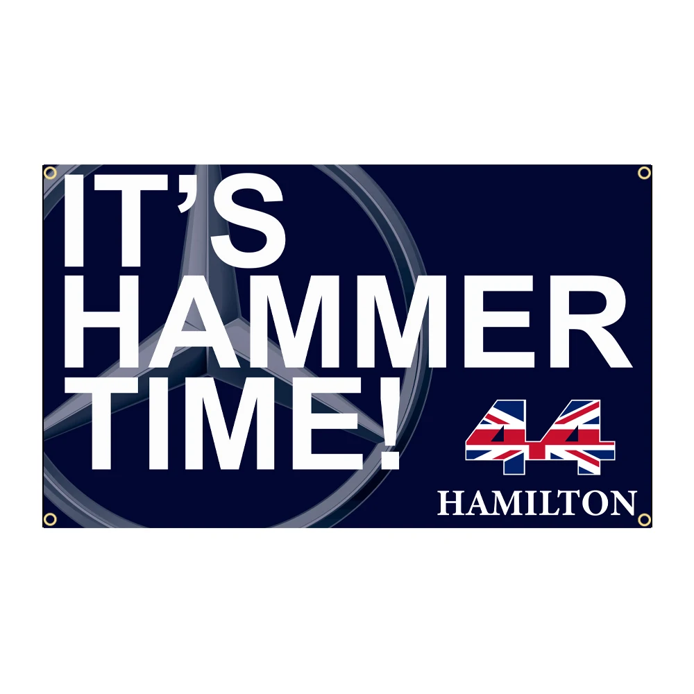 90x150cm 3x5FTS Lewis Hamilton on British It's Hammer Time  Flag  44