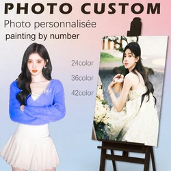 Foto di personalità pittura personalizzata con i numeri immagine fai da te disegno da colorare con i numeri gatto acrilico opere d'arte per adulti Dropshipping