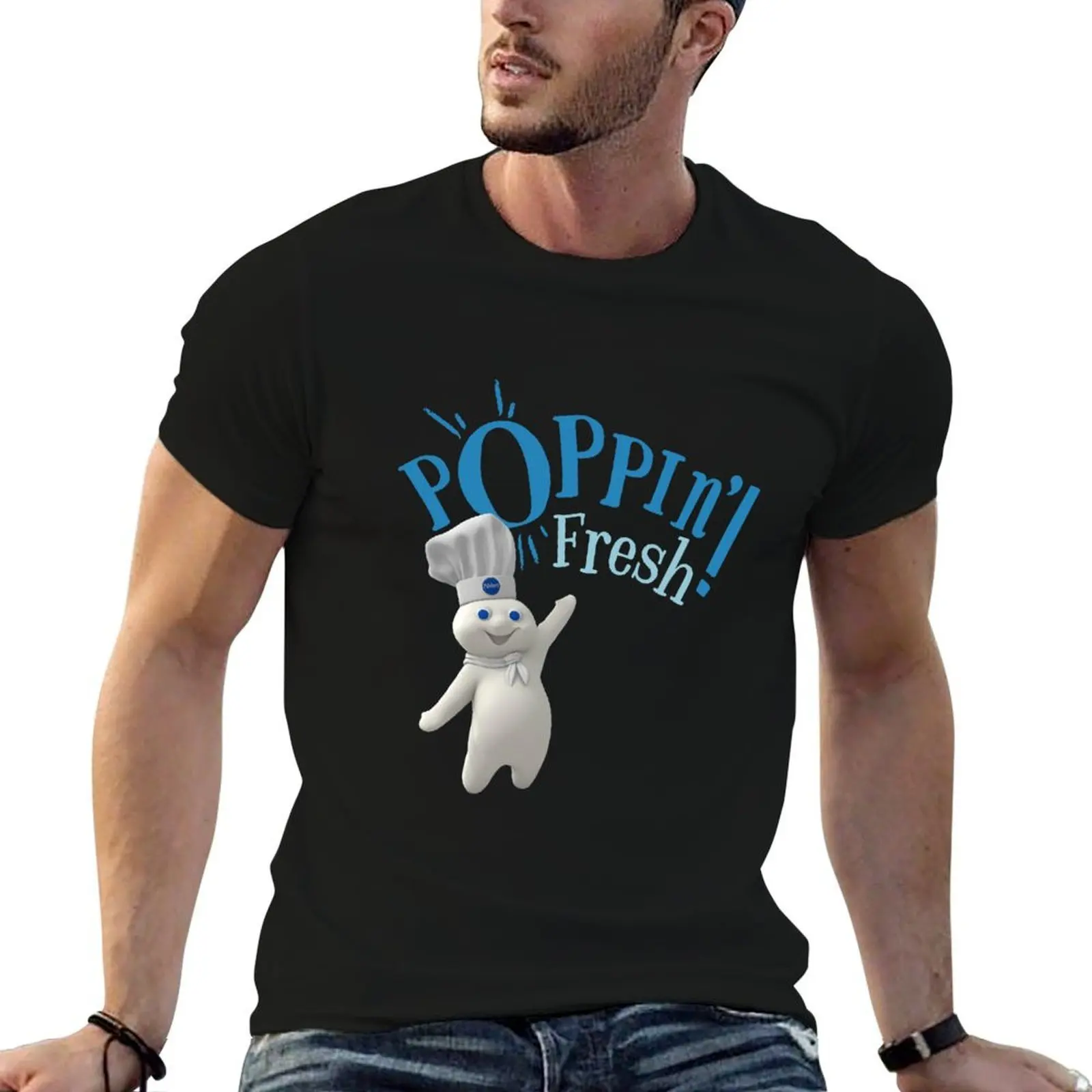 

Poppin' Fresh!! - Graphic Cartoon Pillsbury Doughboy Mascot T-Shirt man t shirts for men man tshirt T-Shirt