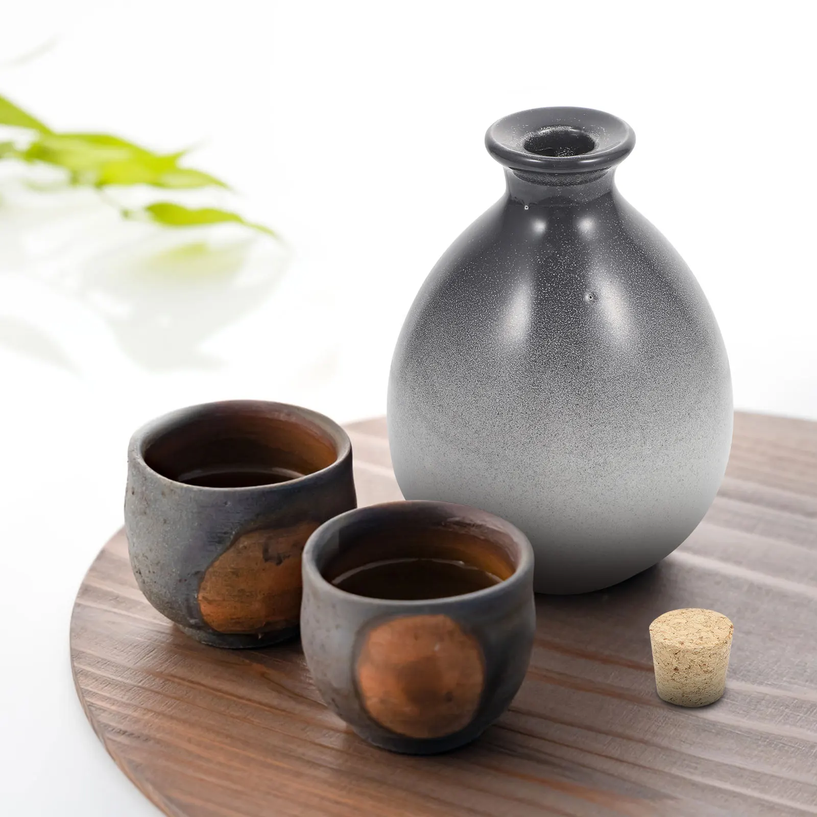 

Ceramic Jar Sealed Container Storage Bottle Wood Canister Non Fading Smooth Edge Elegant Style Tea Enjoyment
