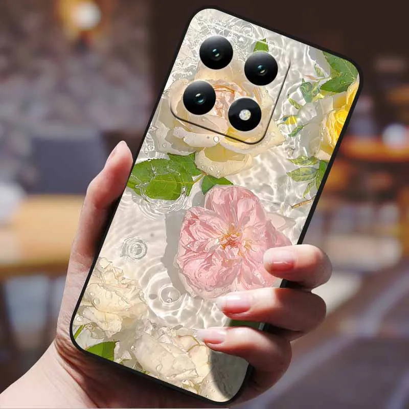 lovely Flowers Phone Case For Xiaomi 14T 5G TPU Back Cover Bumper For Xiaomi 14 T 14T pro  Soft Shield Funda Fashion Girl Case