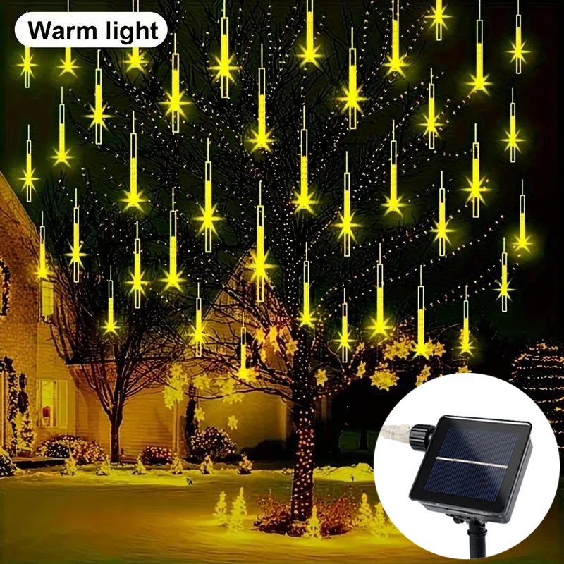 

Solar Meteor Shower Rain Lights 30/50cm 8 Tube LED Fairy String Light Outdoor Street Lights Wedding Garden Yard Christmas Decor