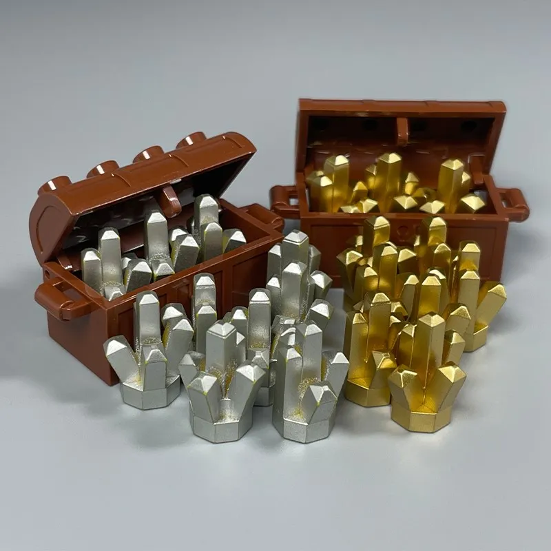 Cofre del Tesoro de la Minas de Oro y Plata de la Ciudad, Accesorios de Juguetes para Niños, Bloques de Construcción MOC City, Regalos 29377