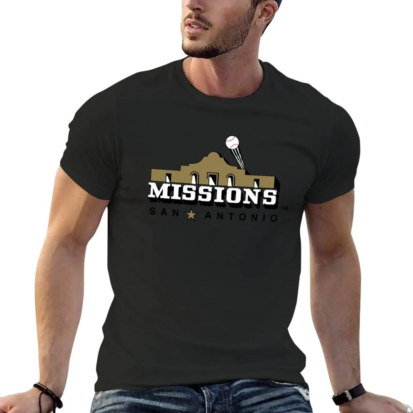 

San Antonio Missions T-Shirt anime tshirt vintage clothes t shirts for men cotton