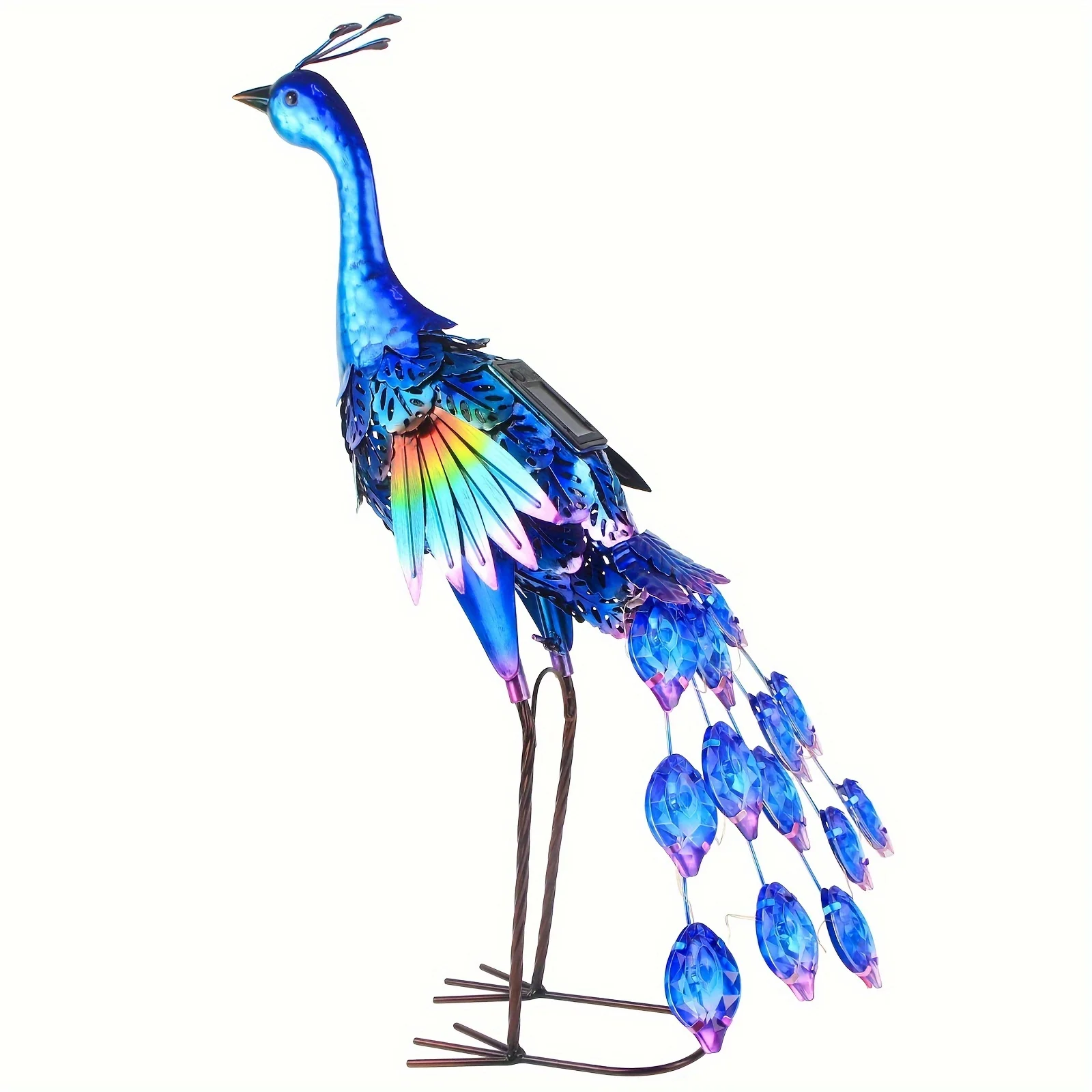

Outdoor Solar Peacock Statue Garden Deco Metal Birds Garden Sculptures Statues Valentine'S Day Gifts Decorations