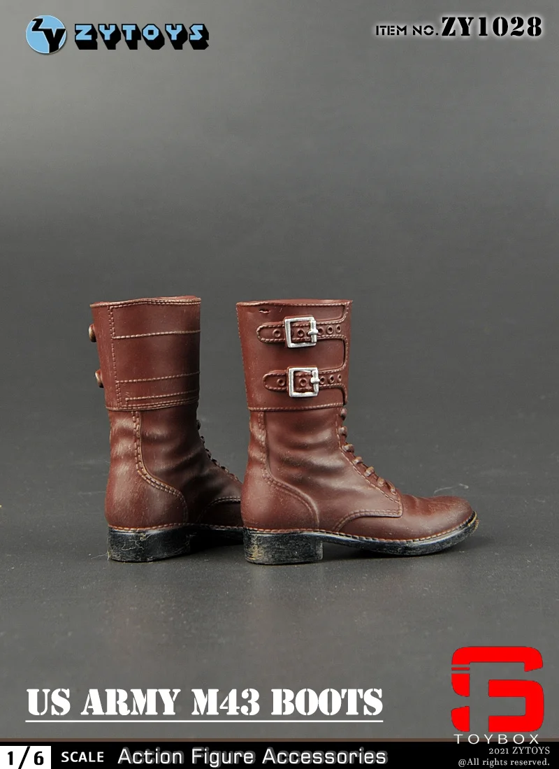 W magazynie ZYTOYS ZY1028 1/6 Skala US Army M43 Brązowe buty bojowe Męskie buty żołnierza Model Pasuje do 12-calowych lalek z figurkami akcji
