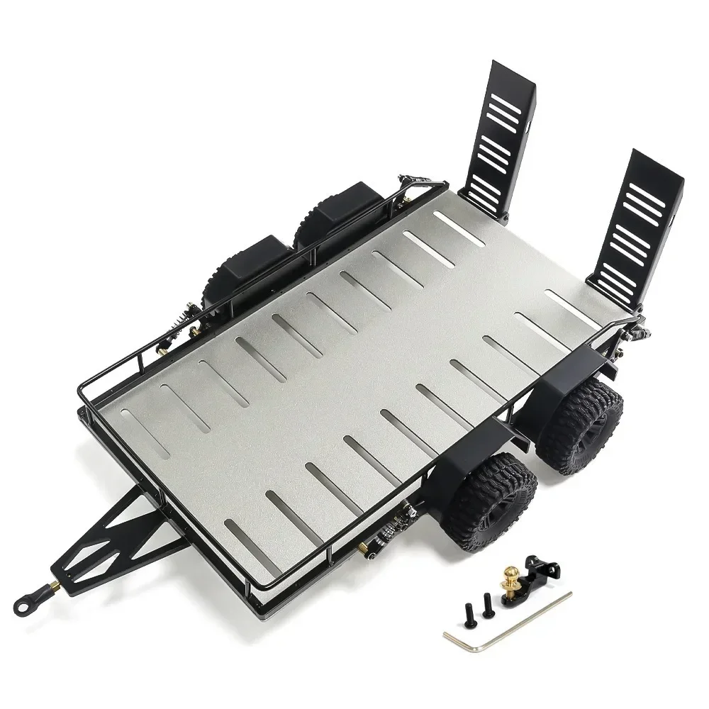 รถพ่วงโลหะแบบ Hopper Trail สำหรับรถ Trxs 1/18 TRX4M รถพ่วงสำหรับรถบรรทุกงานหนัก อะไหล่ DIY-AU41