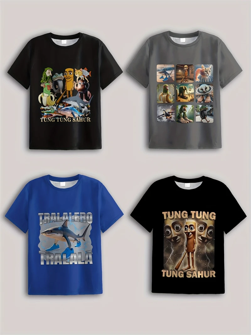 

Italian Brainrot Tralalero Tralala Tung Tung Tung Sahur Bombardiro Crocodilo Funny Meme T-Shirt Men Women Funny Tees Y2k Tops