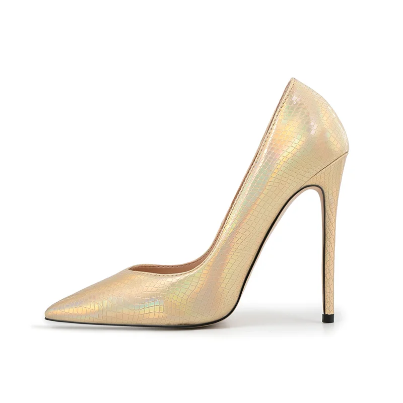 

2024, роскошные женские туфли на высоком каблуке-шпильке, туфли-лодочки с острым носком в стиле ретро, женские туфли без шнуровки для выпускного вечера, большой размер 35–47, с открытой пяткой