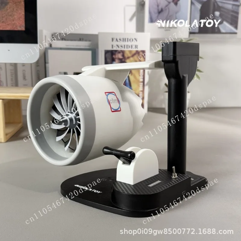 

2025 New Creative Desktop USB Airplane Engine Turbo Fan JetFan Small Electric Fan with Wireless Charging