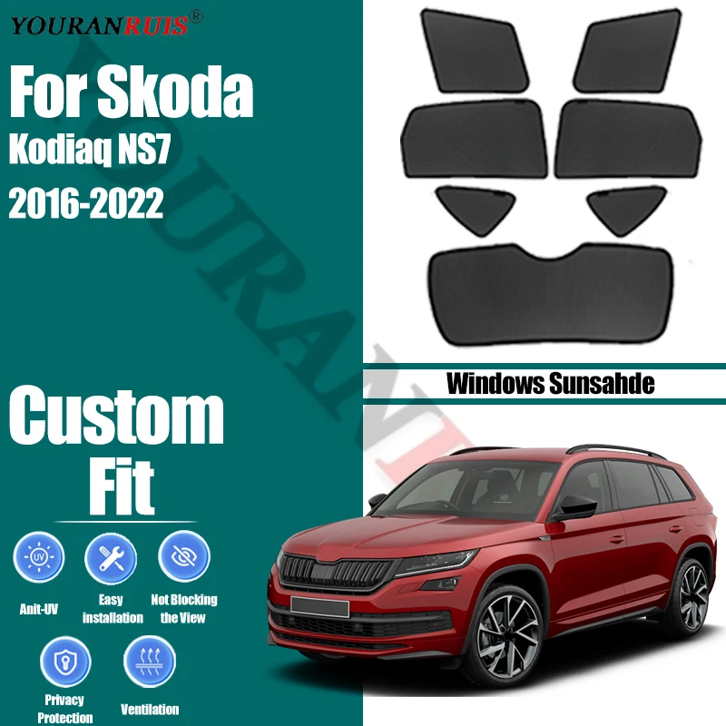 

Настройте для Skoda Kodiaq NS7 2016-2022, автомобильные боковые окна, солнцезащитные шторы, сетчатая теплоизоляция, защита конфиденциальности, аксессуары