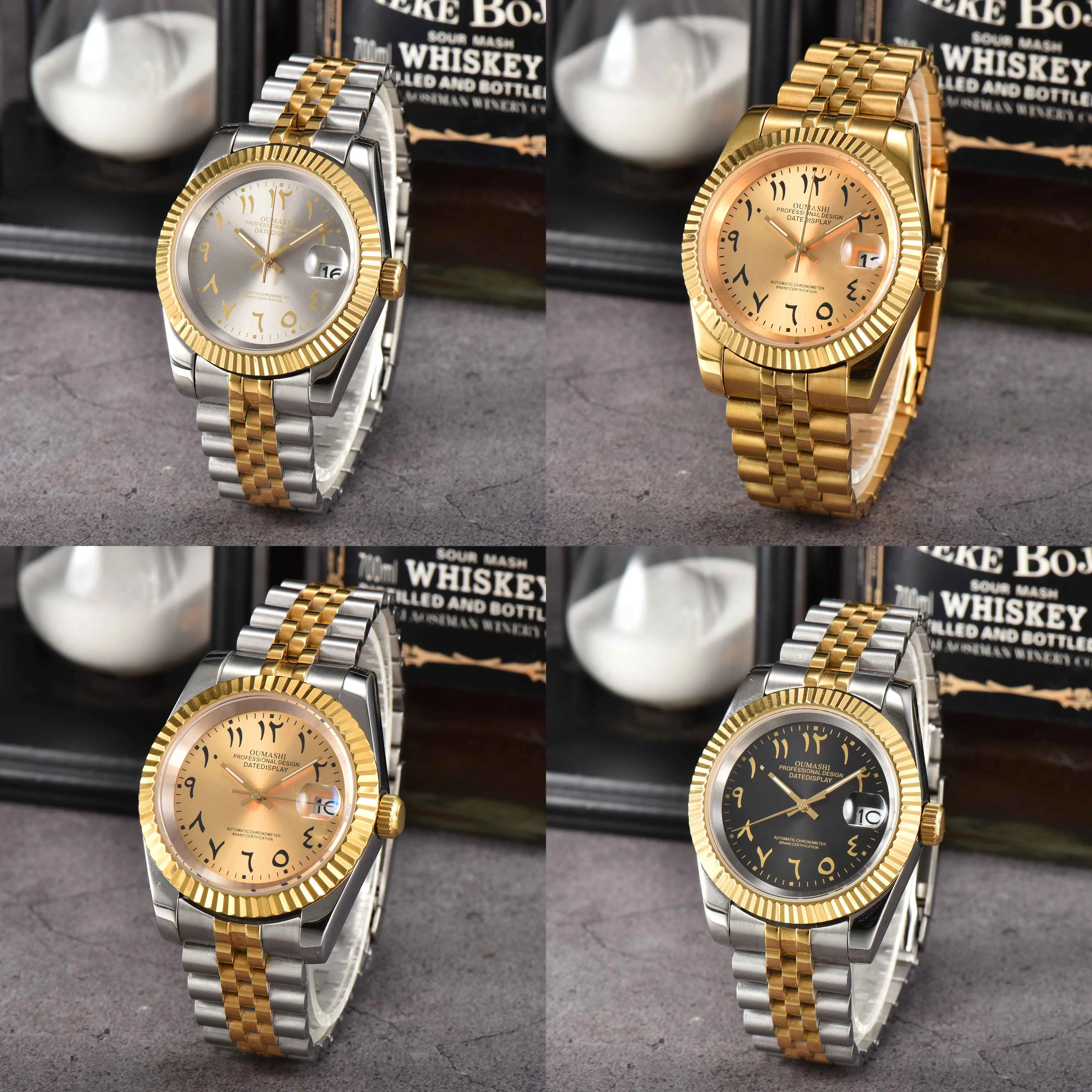 

NH35 automatic mechanical movement watch Arabic date-/just watch