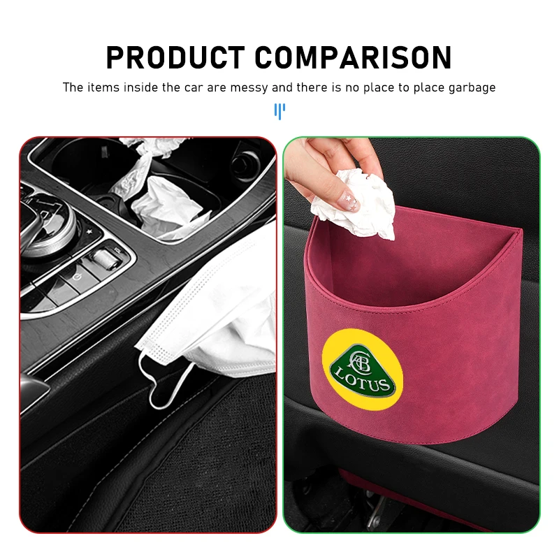 Car Seat Trash Can Hanging Auto Dust Garbage Box Accessories For Lotus Eletre Emira Evija Envya 3-Eleven Elise Evora Eterne