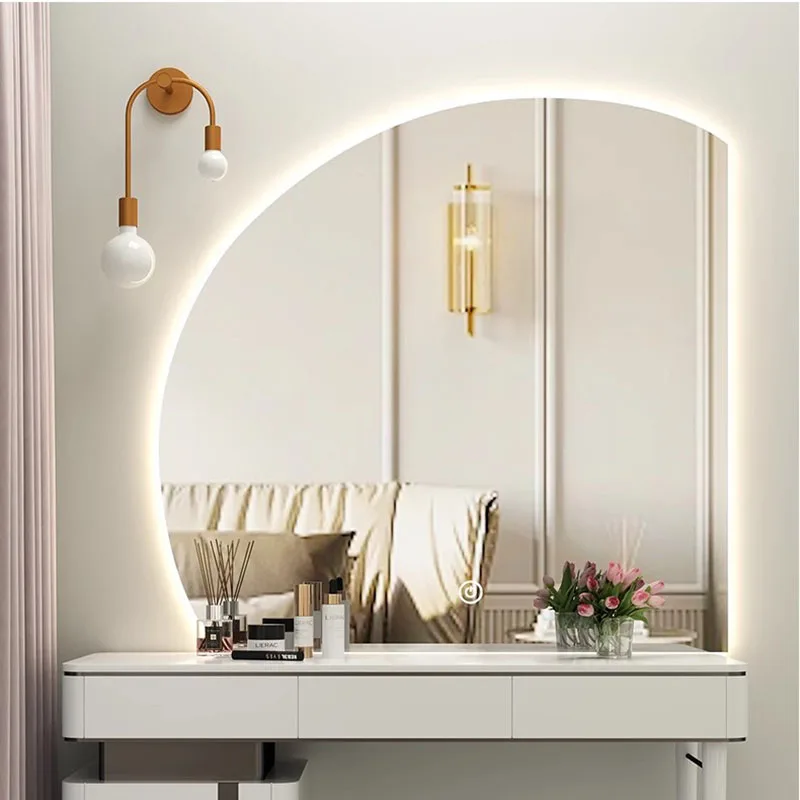 Design Nordic Wall Mirror Art Led Lighted Asthetic Korean Wall Mirror Baby Bedroom Decoracion Para El Hogar Decorating Room