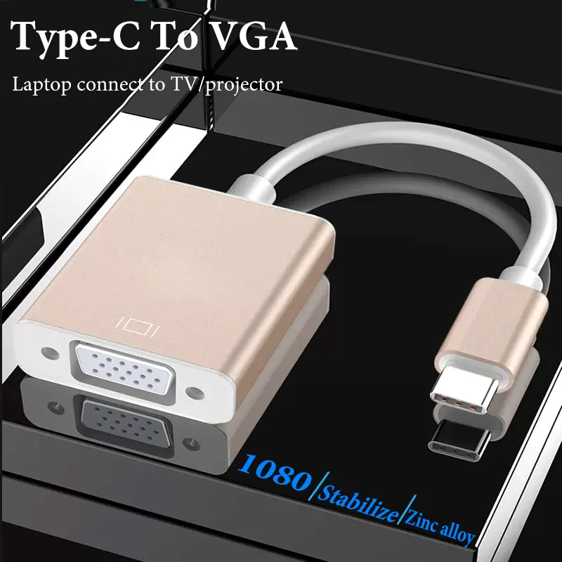 

Docking Station Type-c To VGA Cellphone Connect Computer Monitor Projector Adapter for Type-C Tablet MacBook Notebook Projection