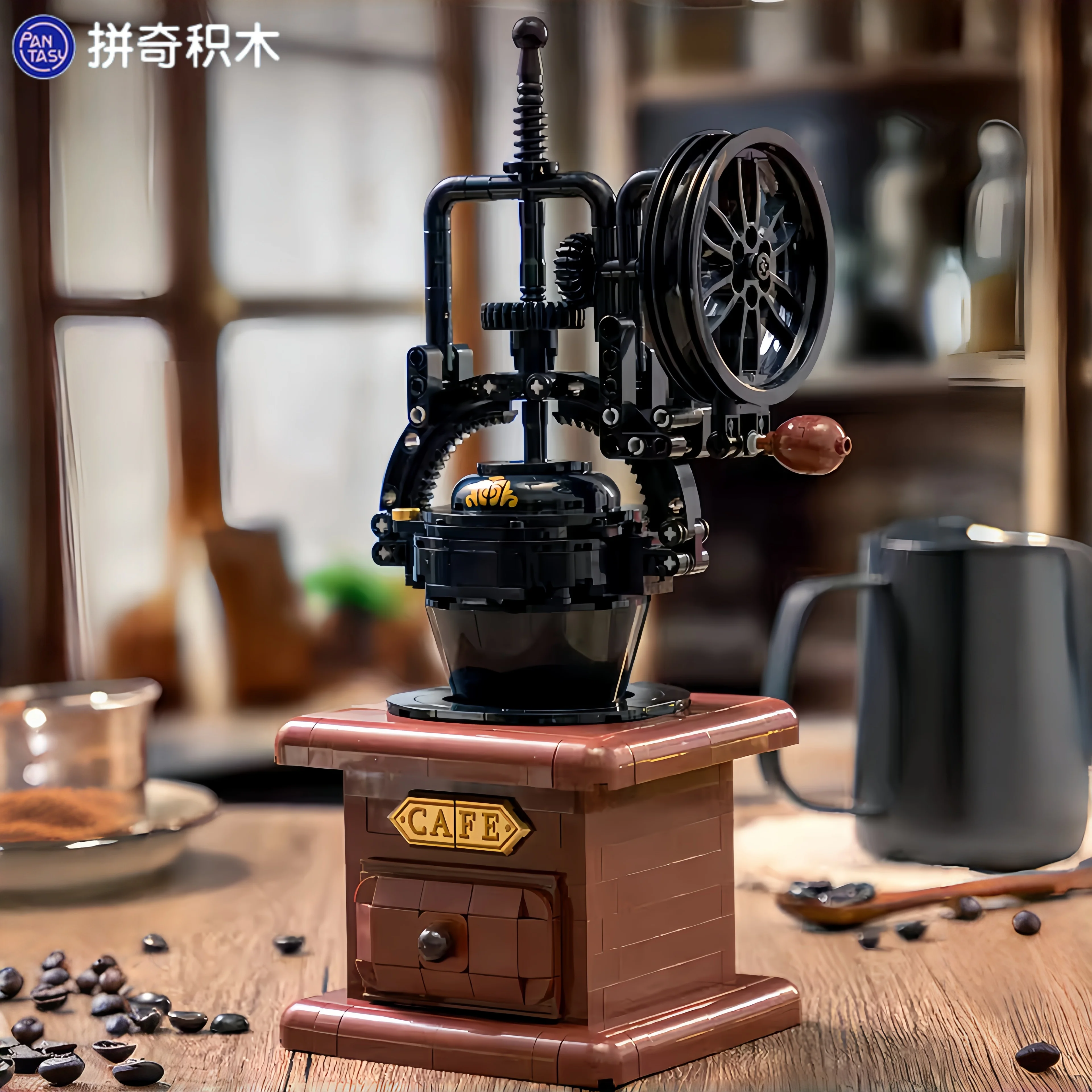 Pantasy Coffee Grinder Retro Building Block Toy Home Appliances Children's Assembled Mechanical Building Models Ornaments Gifts