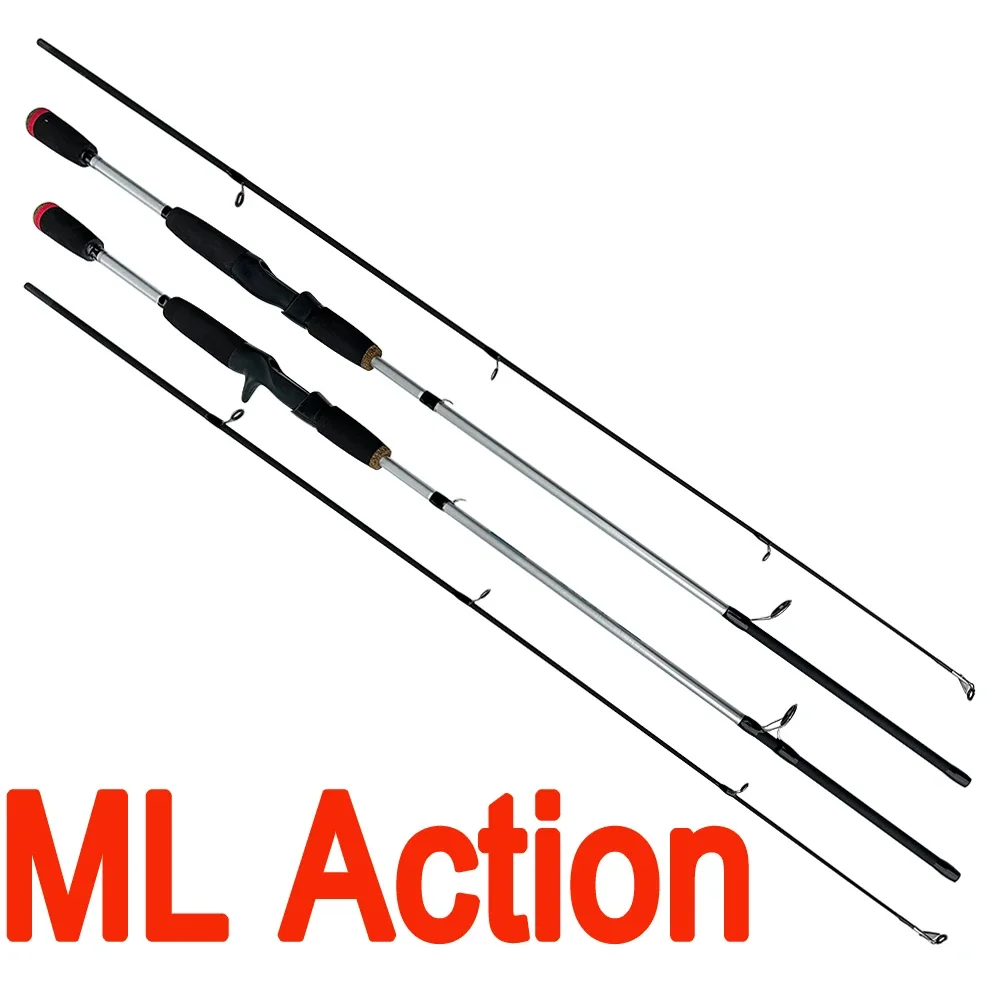 Joran pancing cetak หมุนแอคชั่นมล. กำลัง1.65ม. 1.8ม. คันเบ็ดตกปลาคาร์บอนแบบพกพาแข็งแรงน้ำหนัก5-20ก. ปลาเทราท์หอก