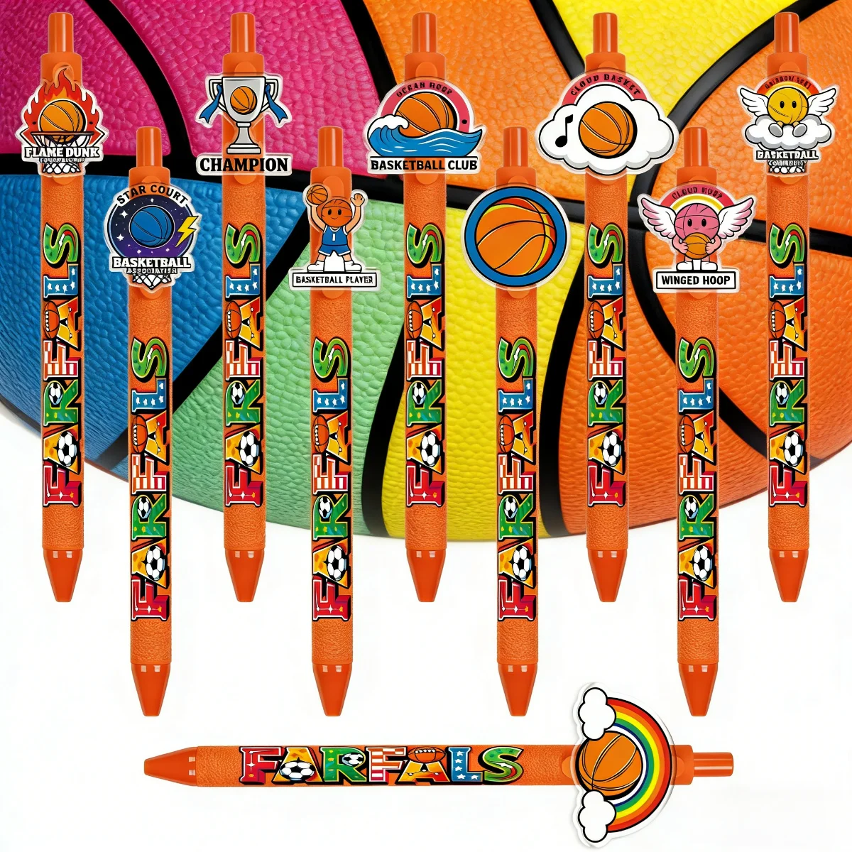 10 pieces / 16 pieces basketball-themed push-button ballpoint pens. Love sports, quick-drying ballpoint pens. Fan writing pens.
