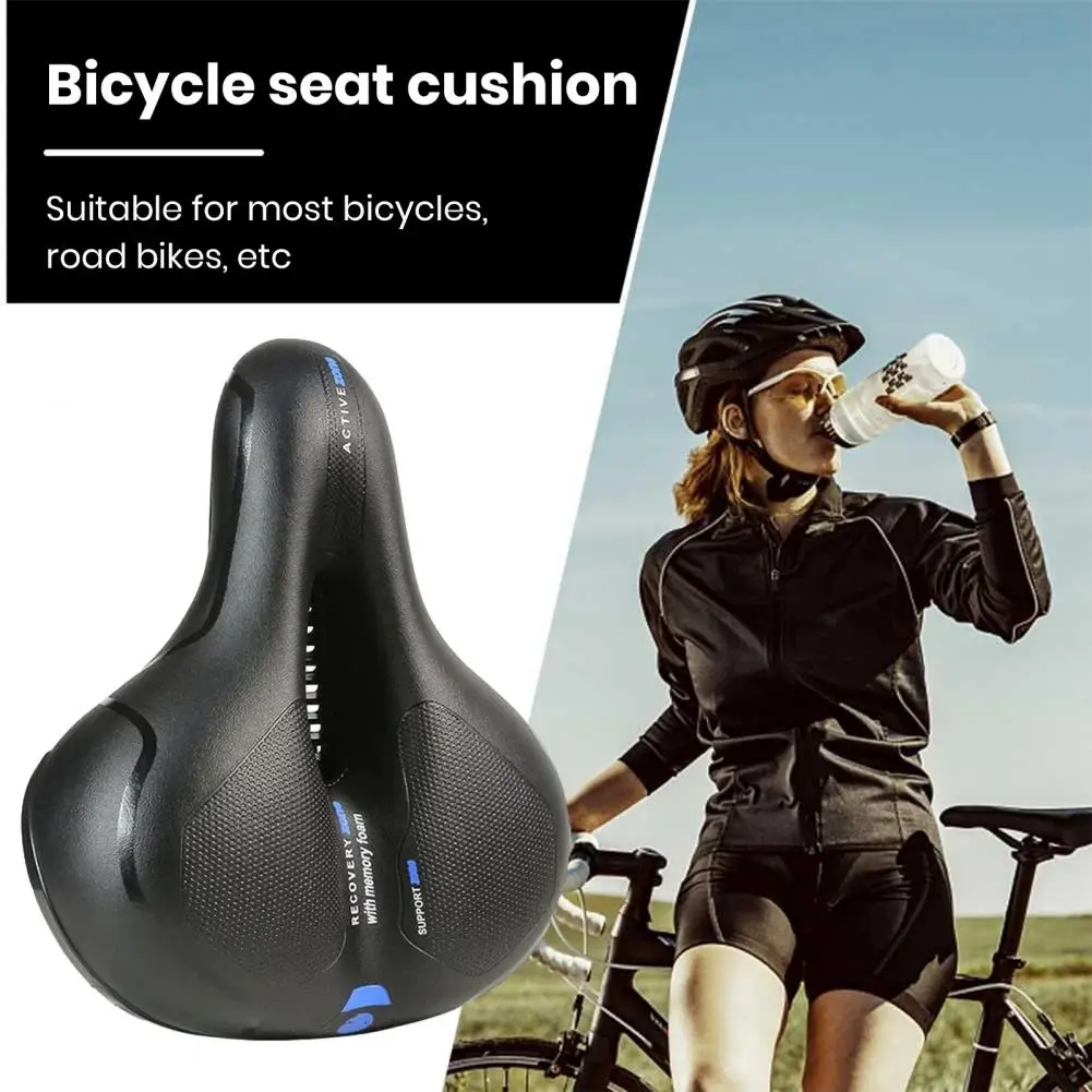 Ergonomic Bicycle Seat Wide Bicycle Saddle Replacement Comfortable Memory Foam Cushion with Shock Absorption for Indoor/outdoor