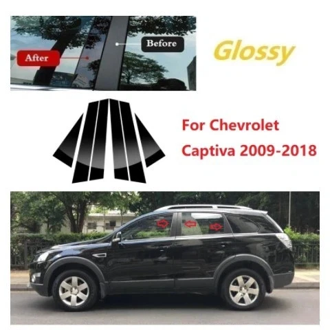 

For Chevrolet Captiva 2009-2018 car window trim bright black center pillar