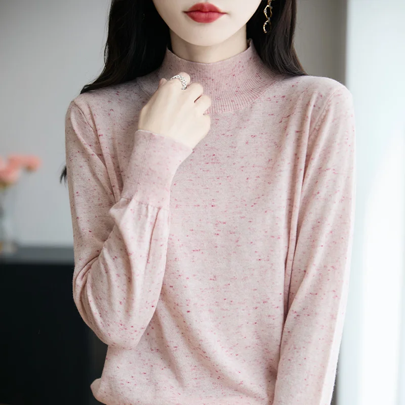 

2025 Mock Neck Pullover In Autumn And Winter New Cashmere Sweater Women Casual Knit Top Women