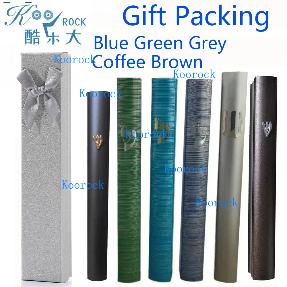 1 pc Aluminium case, Titanium Blue Coffee Brown Blue Green Silk Judaica Mezuzah, Jewish Mezuzot gift with Holy Scroll