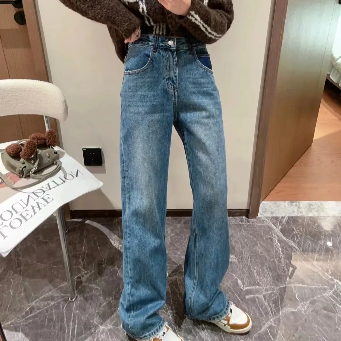 [ZOCI] Wide Leg Jeans Are Casual Versatile Loose Pants. New High Waisted Pants