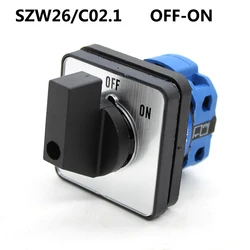 SZW26/LW26-20/C02.1 OFF-ON 2 Position 4 Terminals Transfer Rotary Universal Changeover Cam Switch 64X64 48X48 mm 20A 660V