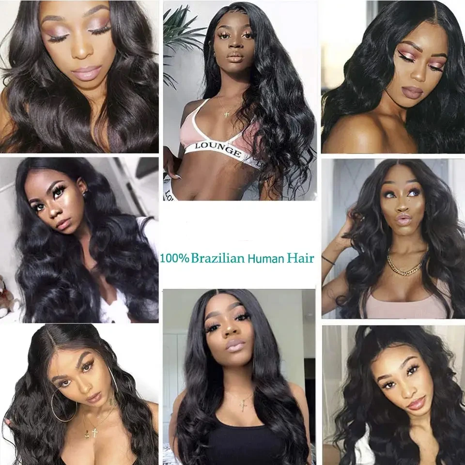 Brazilian Hair Weave Bundles With Frontal 13x4 Transparent Lace Frontal Human Hair Body Wave Lace Frontal With Bundles