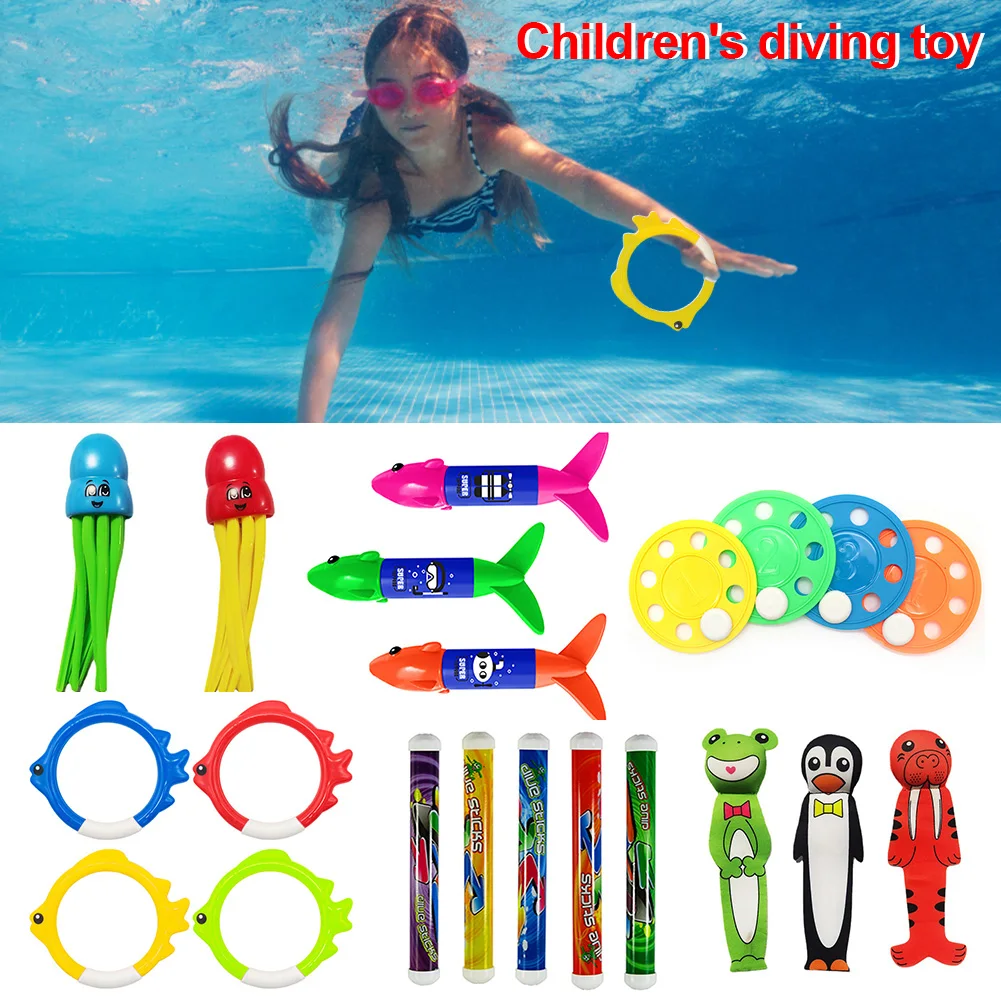 Children's Pool Diving Toy Submersible Torpedo Treasure Hunt Water Toy Swimming Training Tool Summer Outdoor Water Gift Set