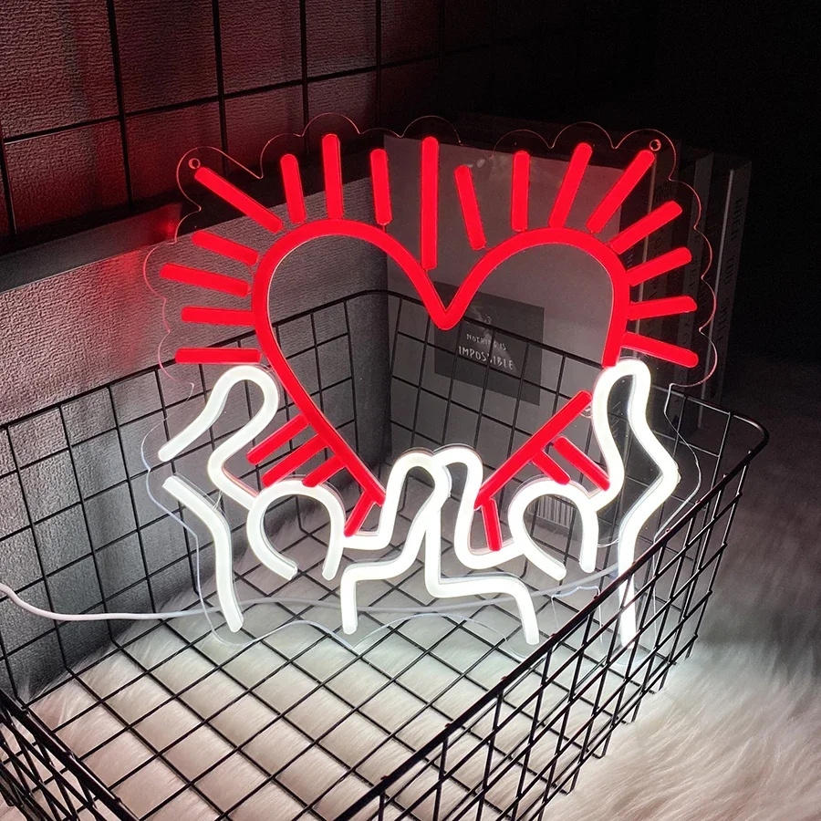 

Heart LED Neon Light, Wall Hanging Room Decor, With OnOff Switch, Home Party Wall Decor LED Neon Signs For Unique Rooms