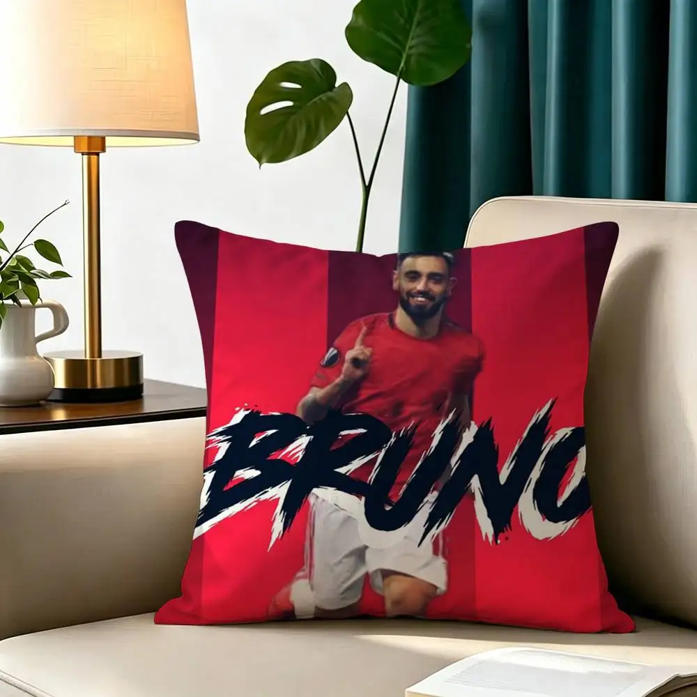 Bruno f-Fernandes  Pillow Case Square Double-Sided Sofa Cushion Cover Bedroom Bedside Pillow