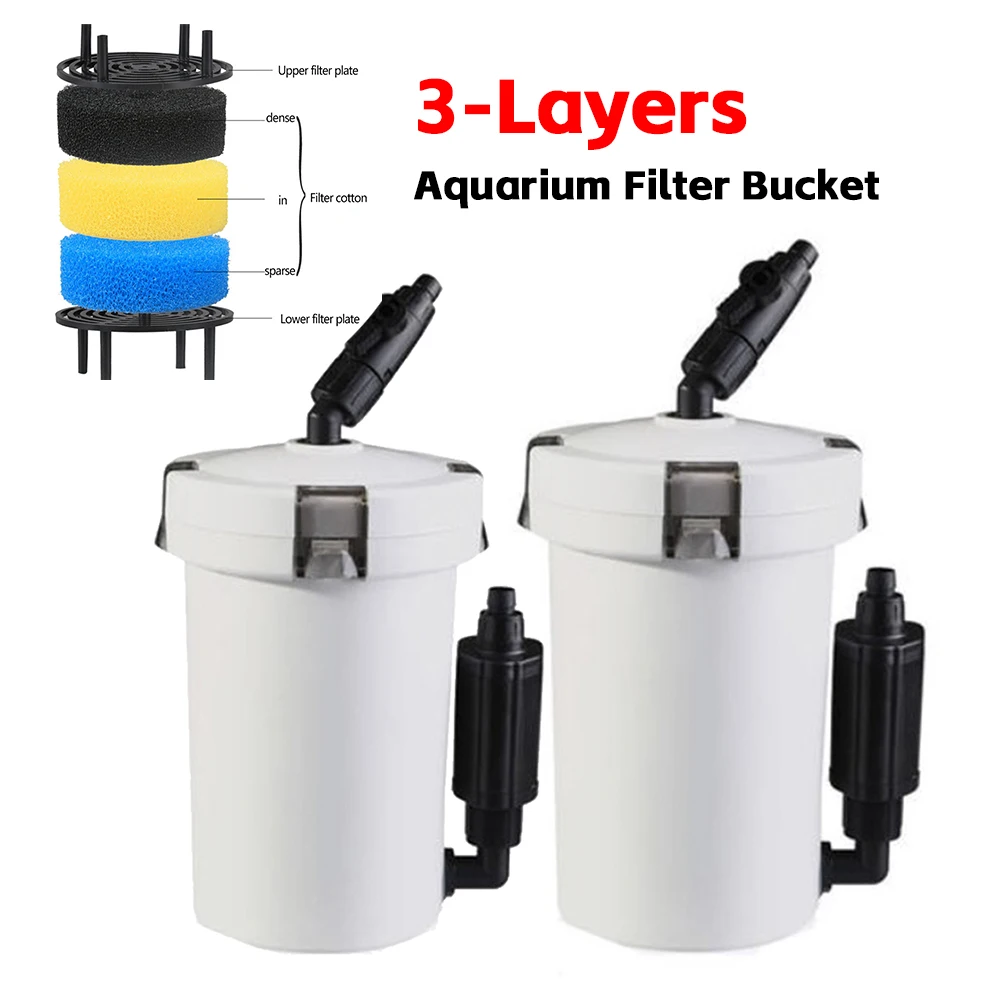 

Aquarium Filter Bucket Fish Tank Quiet External Canister with Sponge Replacement Accessories for Aquarium Filter Barrel Tools