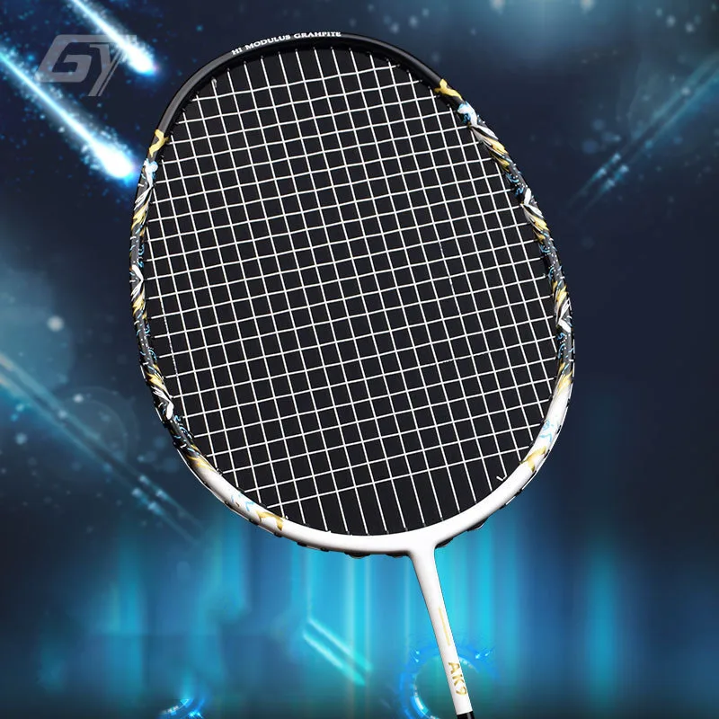 GY-Full Carbon Badminton Racket, Offensive Attack Type, 4U, 30lb, Single Racquet, Solid Rod, 6.8mm Grip G4, New Come, G3