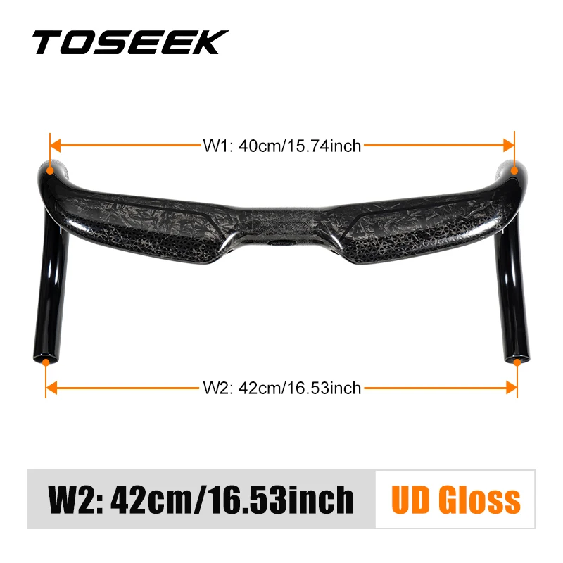 TOSEEK TR30 Bike Carbon Road Stuur 380/400/420/440mm UD Matt Interne Routing Road fietsstuur Fietsonderdelen