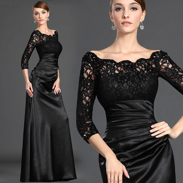 

Faionable Long Slimming Fi Tail Gown Double oulder Evening Dr Ele Satin Wedding Reception Ceremony Women's Dr