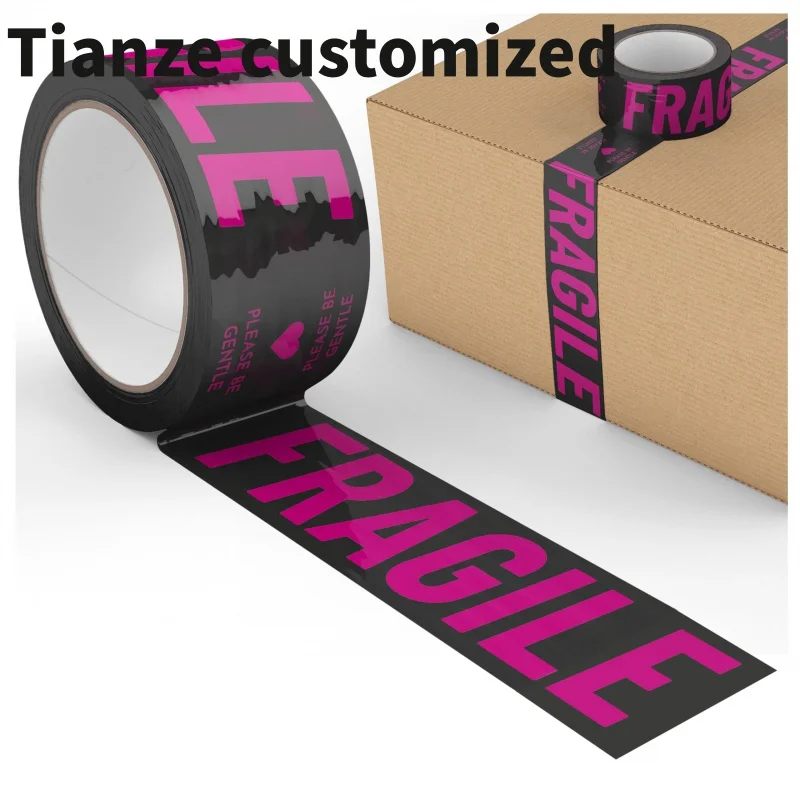 10 pieces（custom）Factory Custom Logo Printed Brown BOPP Packaging Tape Hot Melt Activated Adhesive