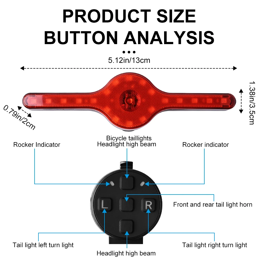 X-TIGER luz da bicicleta led remoto recarregável luz mbt traseira acessórios da bicicleta luz da cauda com chifre tipo-c