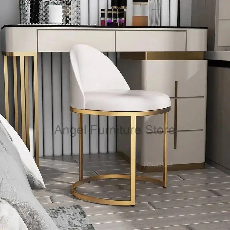 

Furniture Stool Nordic Vanity Bedroom Chair Makeup Living Room Chairs Backrest Dressing Stool Light Luxury Dressing Table Chair